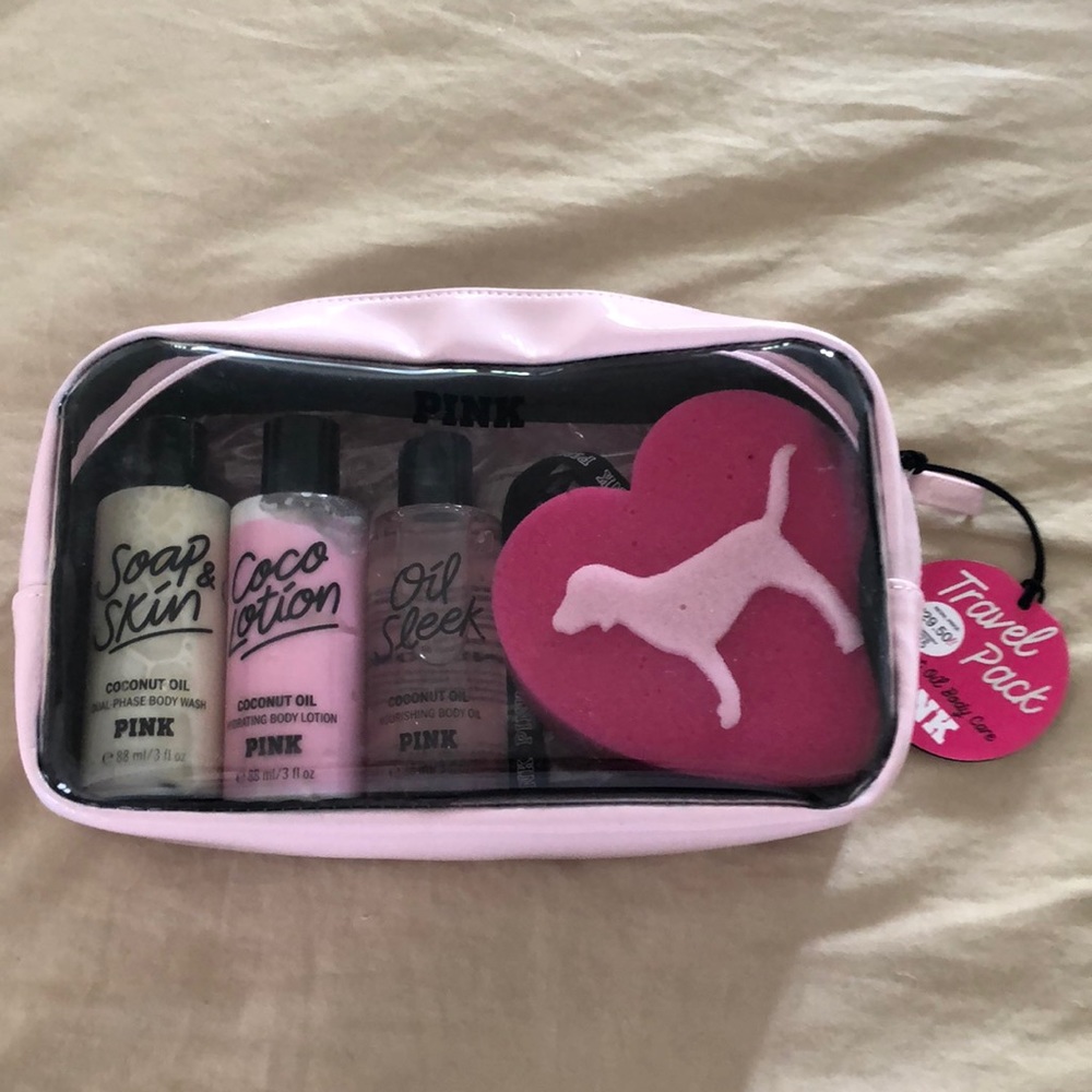 Pink Victoria Secrets Coconut Body Care Set